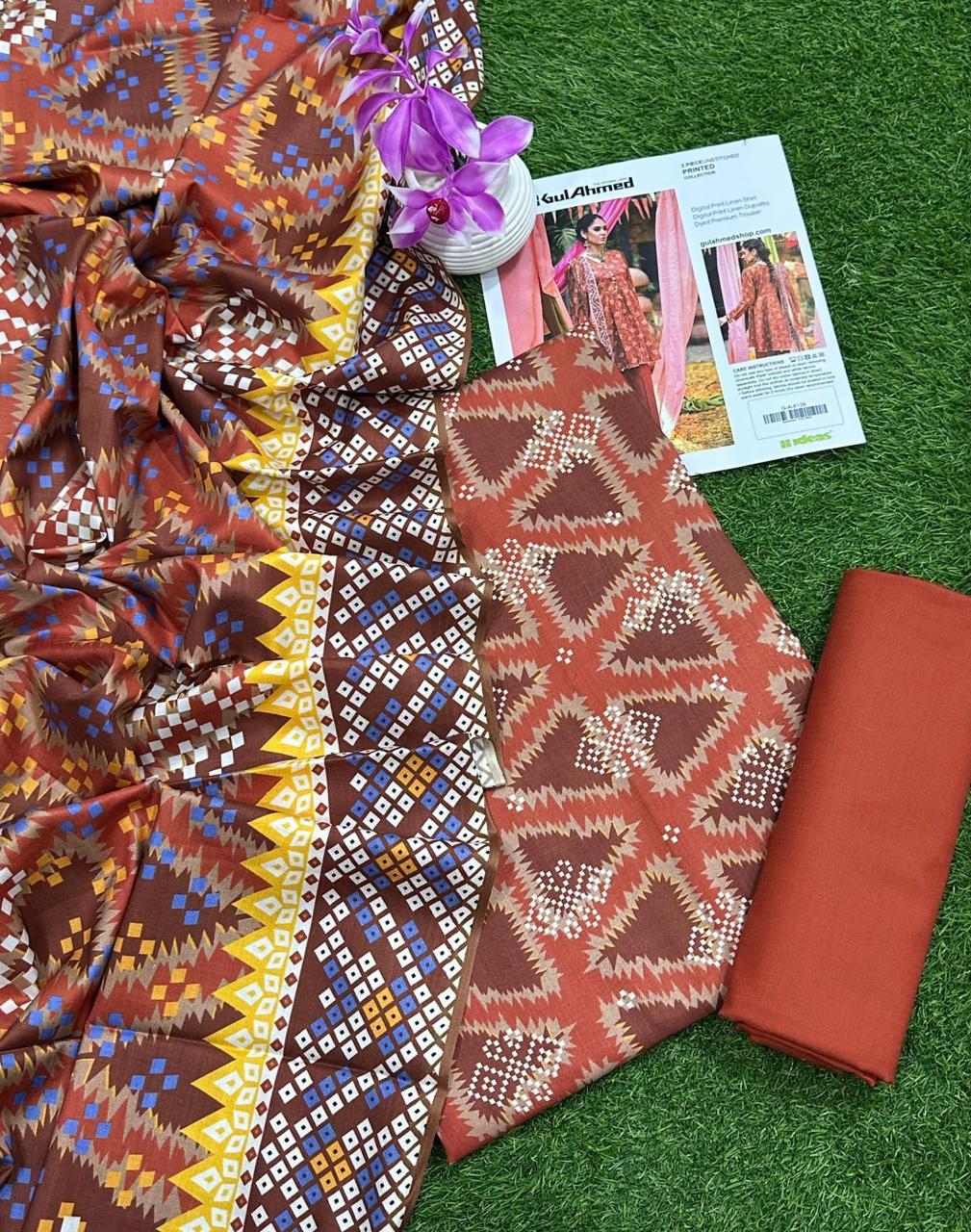 Gul Ahmed 3pc Linen