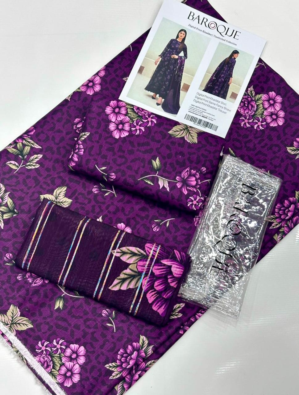 Baroque 3pc Khaddar Fancy Shawl