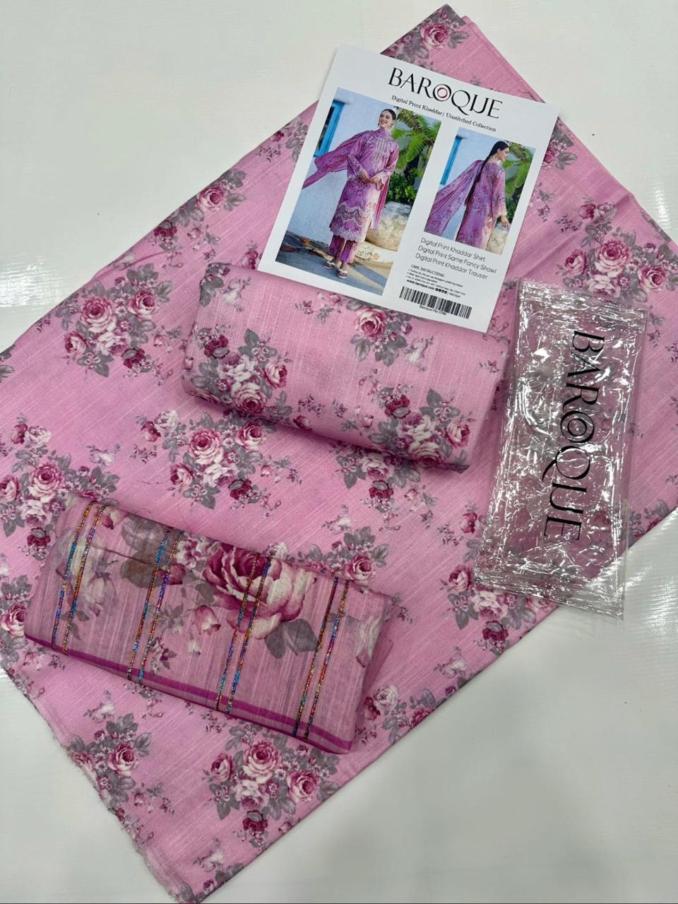 Baroque 3pc Khaddar Fancy Shawl