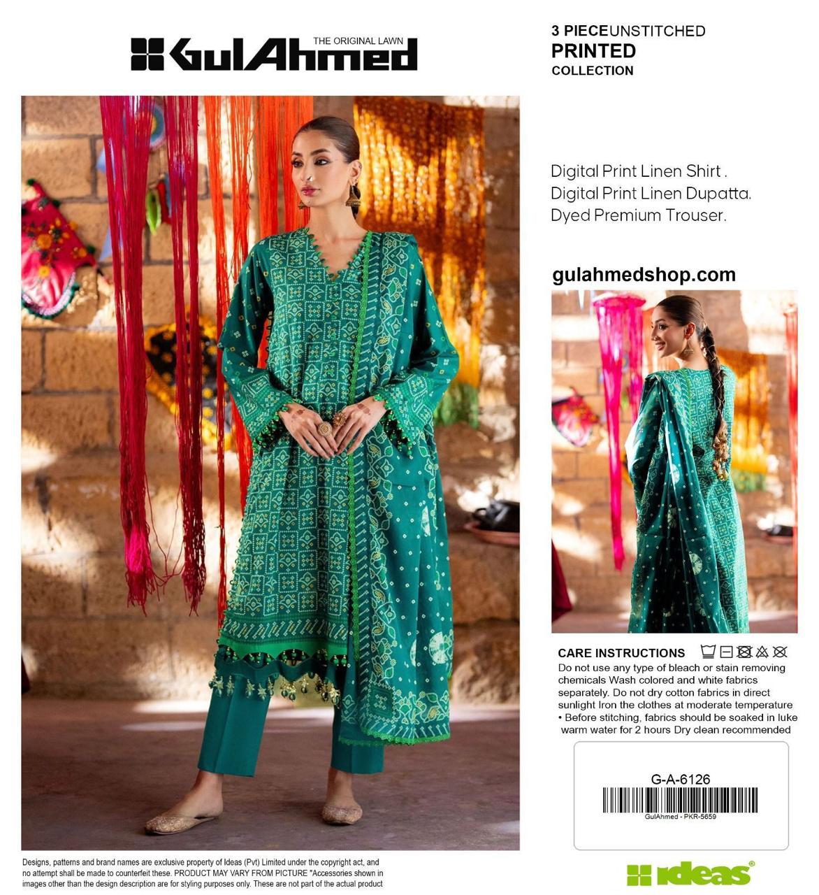 Gul Ahmed 3pc Linen