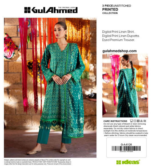 Gul Ahmed 3pc Linen