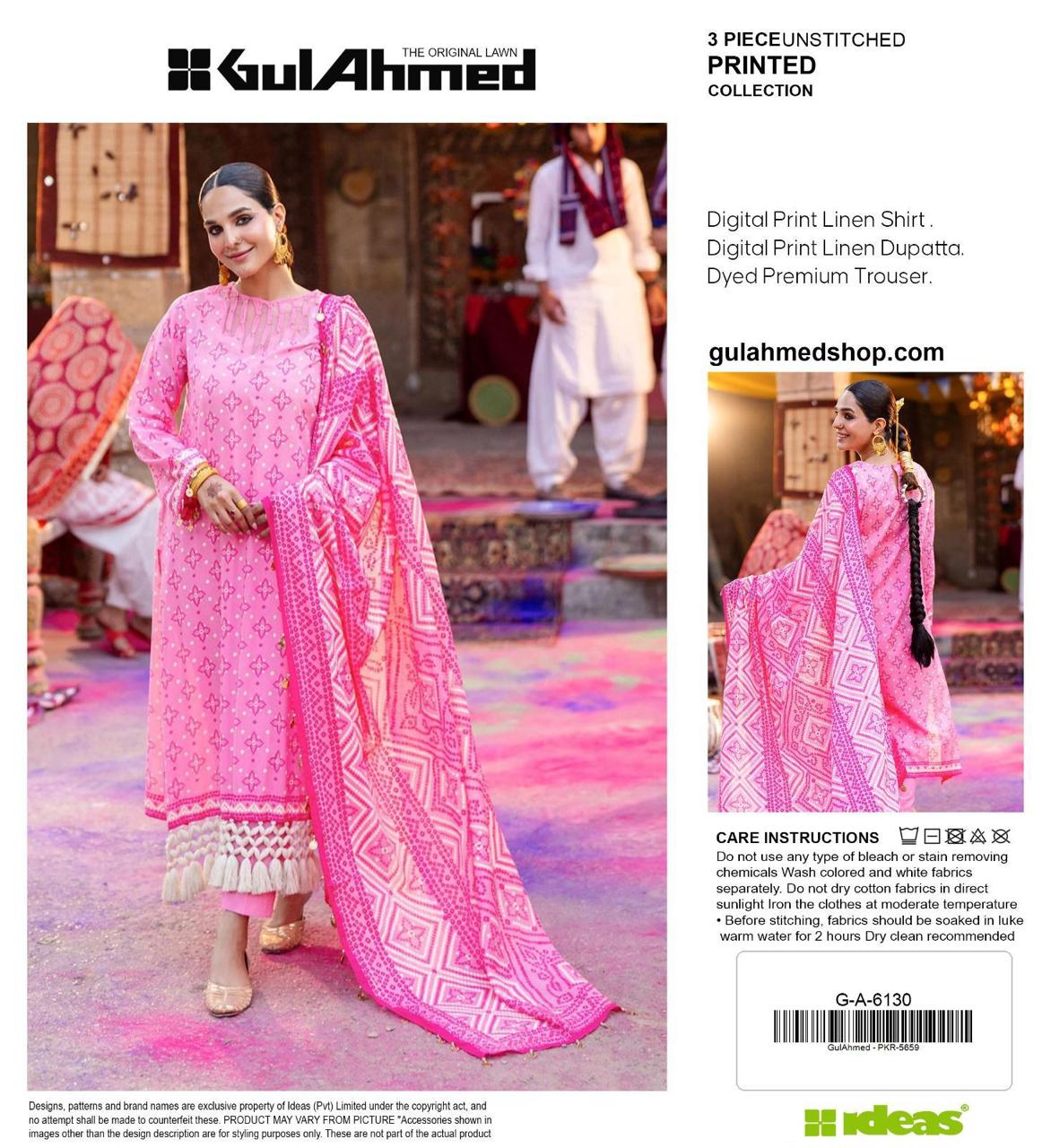 Gul Ahmed 3pc Linen