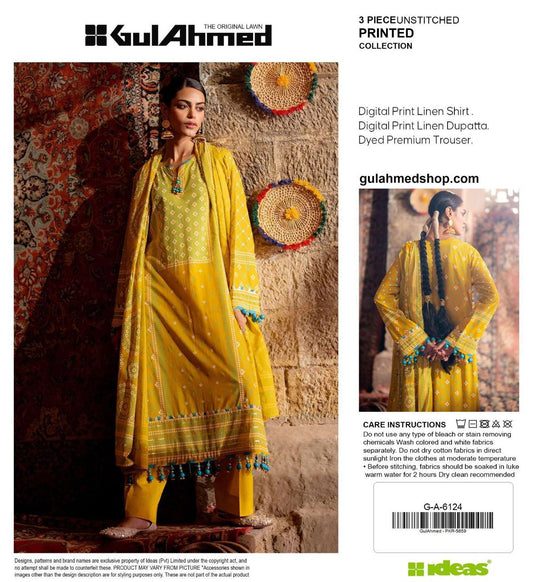 Gul Ahmed 3pc Linen