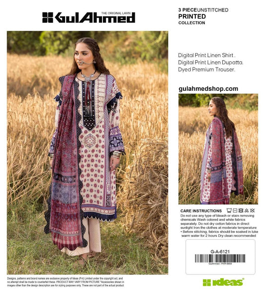 Gul Ahmed 3pc Linen