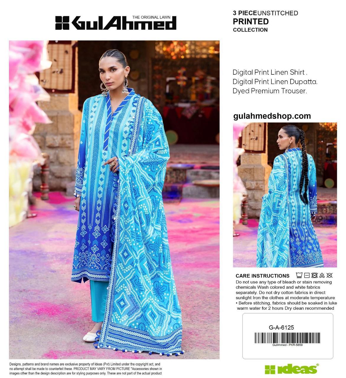 Gul Ahmed 3pc Linen