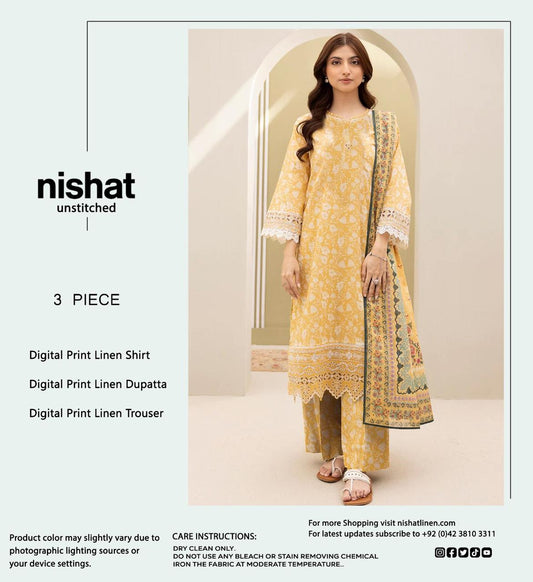 Nishat 3pc Linen