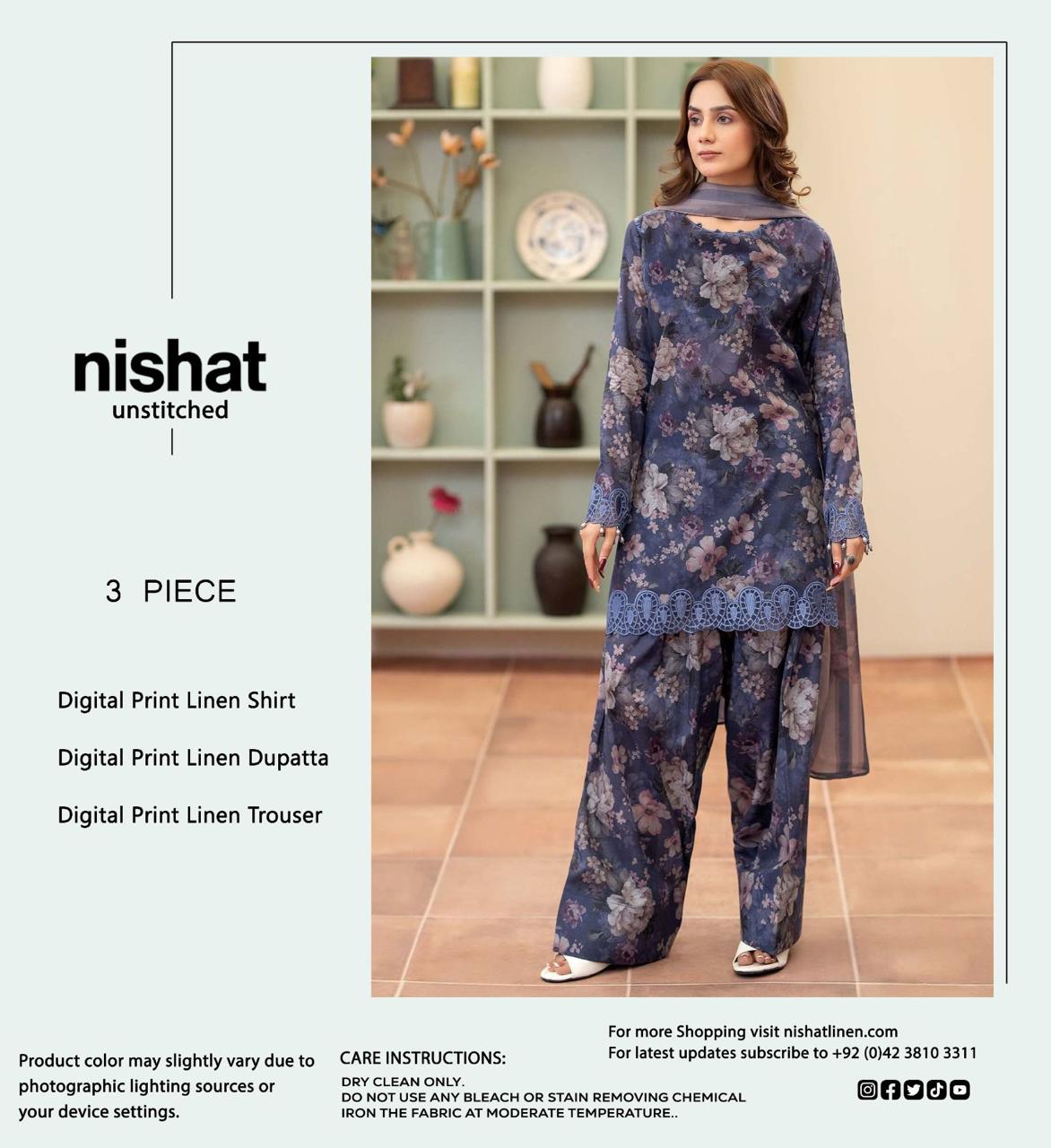 Nishat 3pc Linen