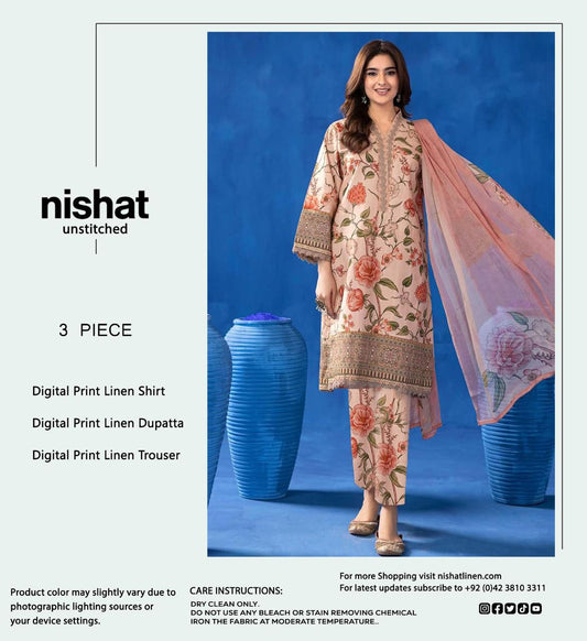Nishat 3pc Linen