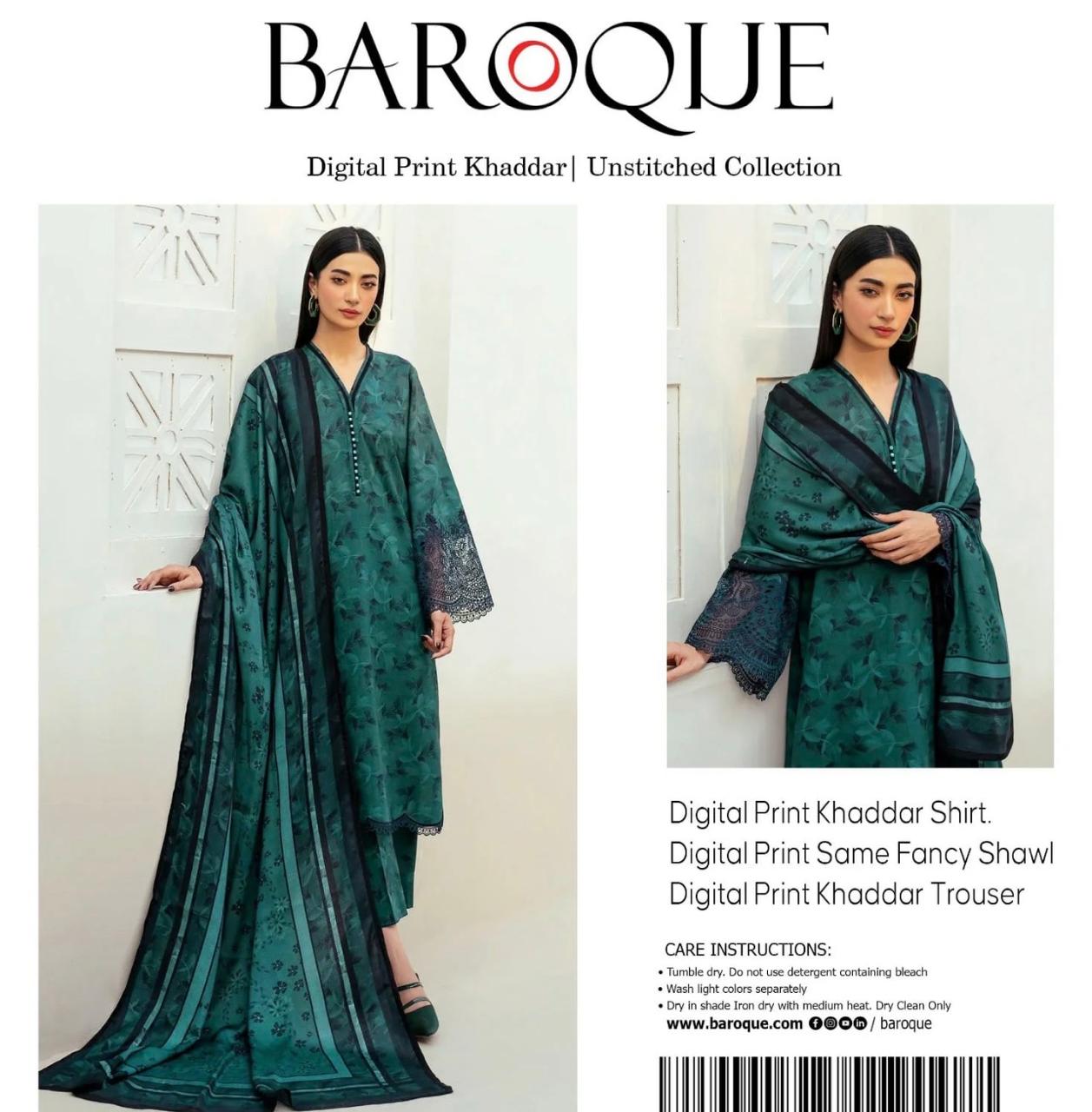 Baroque 3pc Khaddar Fancy Shawl