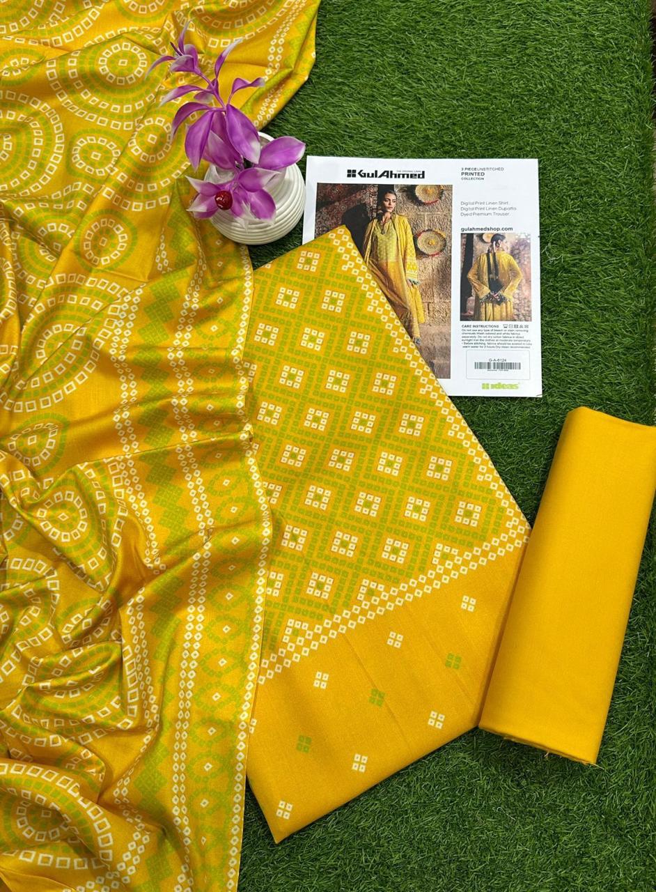 Gul Ahmed 3pc Linen