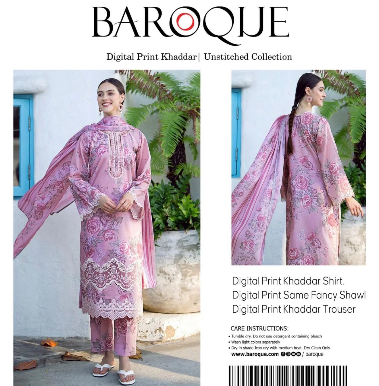 Baroque 3pc Khaddar Fancy Shawl